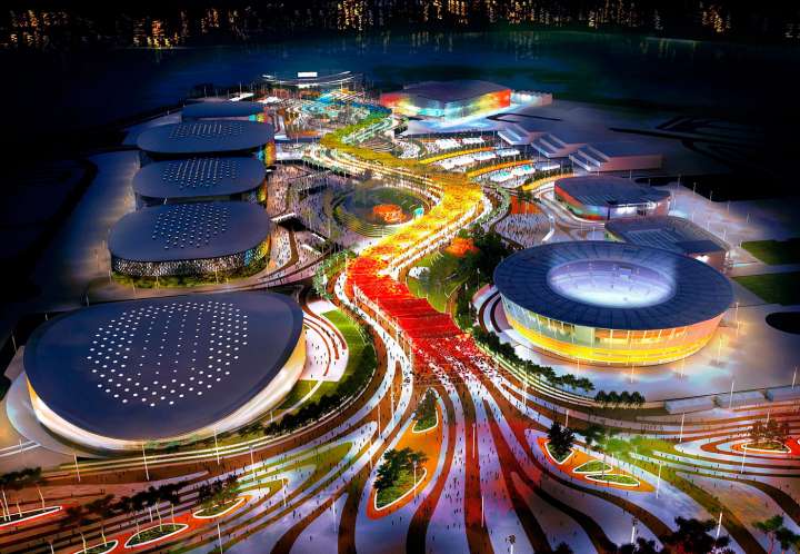 2016 Rio Olympic-Park in Barra neighborhood at night