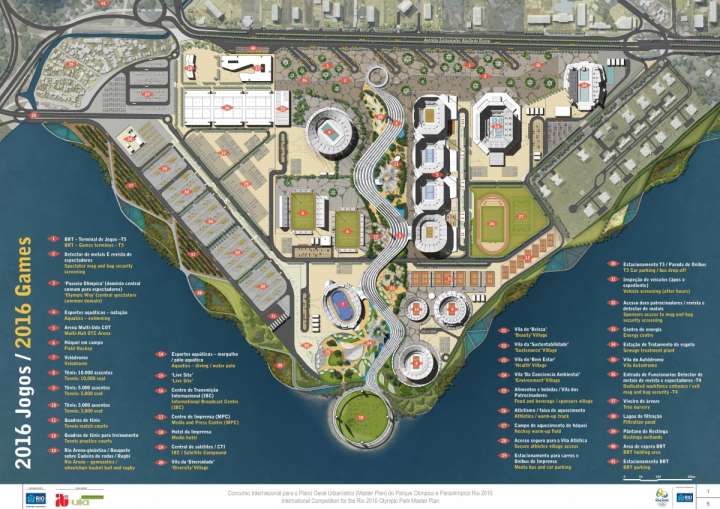 2016 Rio Olympic Park master plan showing various competition venues.