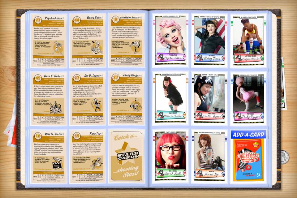 Make your own custom roller derby cards with Starr Cards.