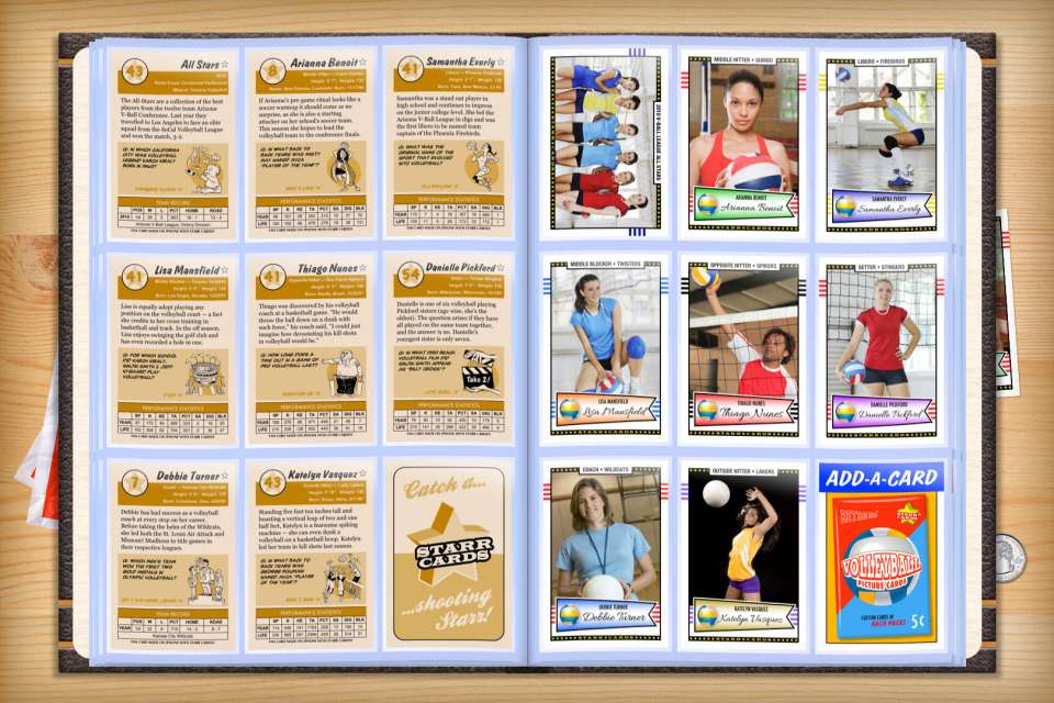 Make your own custom volleyball cards with Starr Cards.
