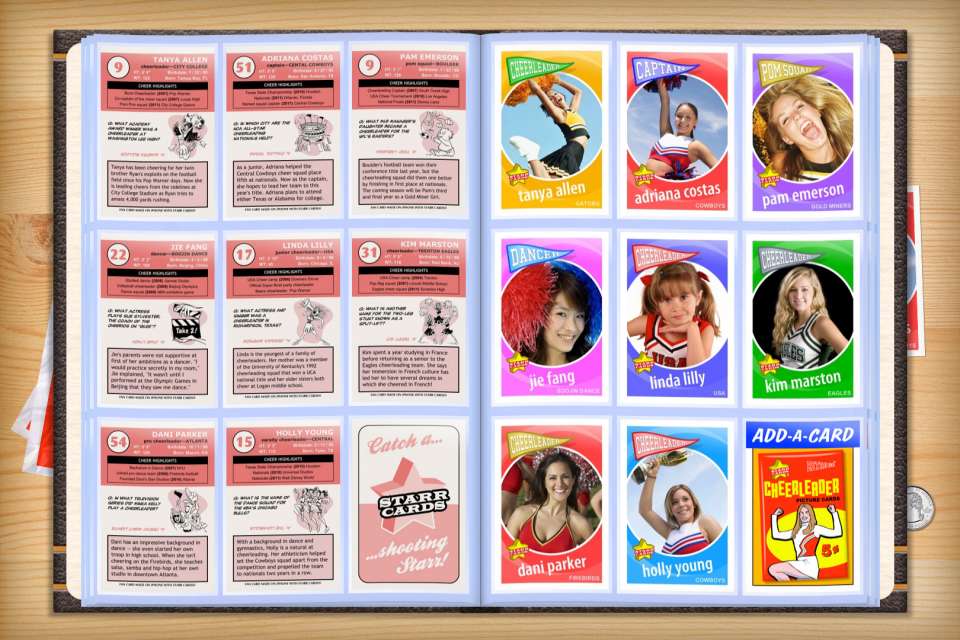 Make your own custom cheerleader cards with Starr Cards.