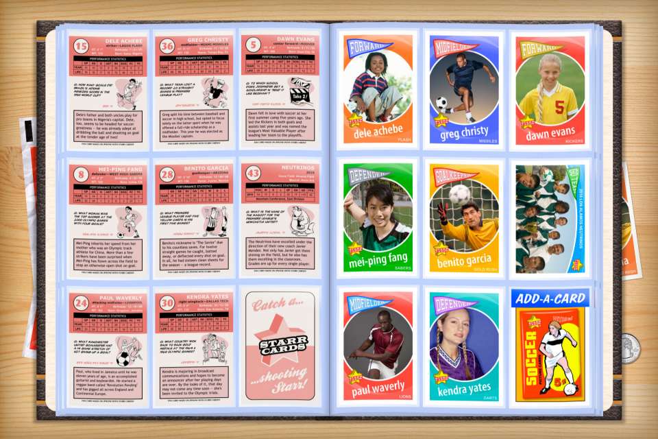 Make your own custom soccer cards with Starr Cards.