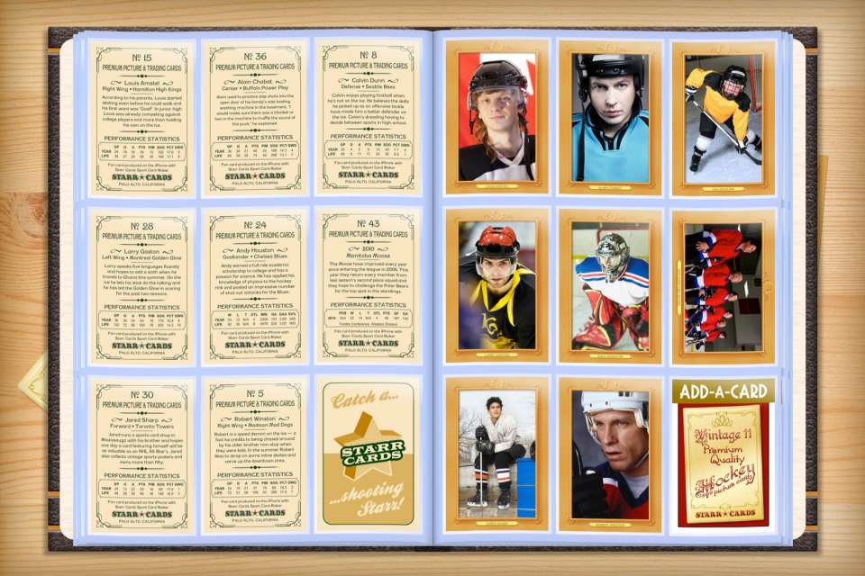 Make your own custom hockey cards with Starr Cards.