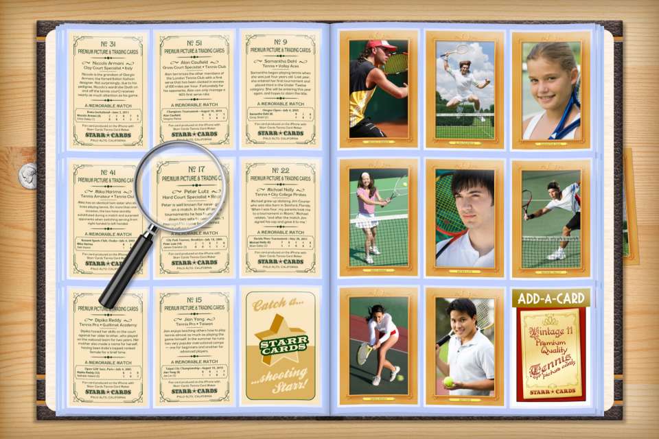 Make your own custom tennis cards with Starr Cards.