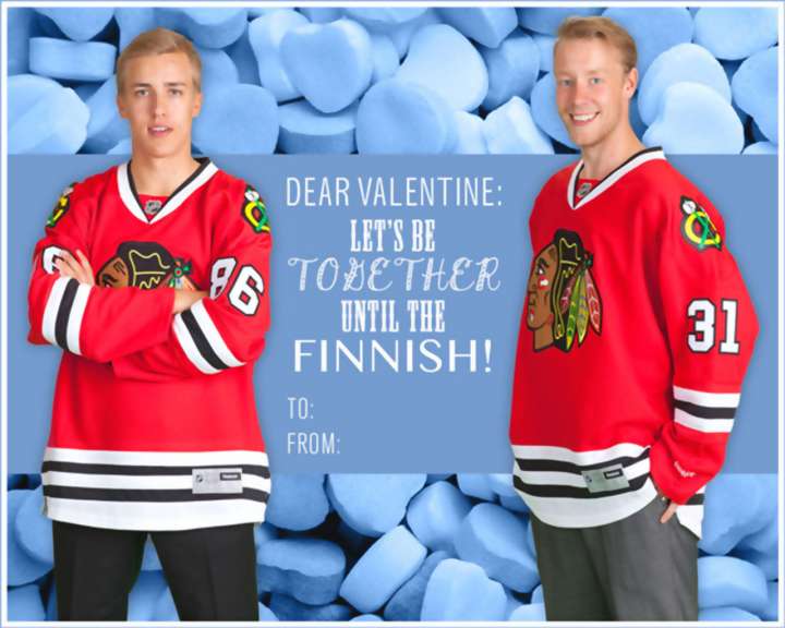 Antti Raanta and Teuvo Teravainen Valentine's Day card