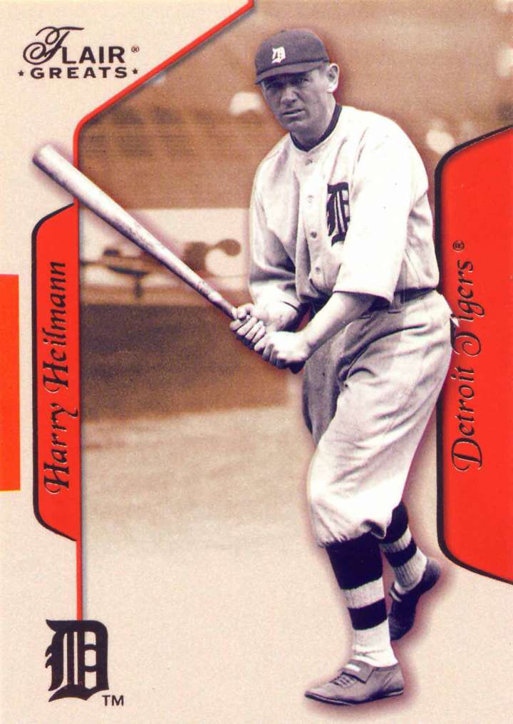 Baseball card of Detroit Tigers outfielder Harry Heilmann