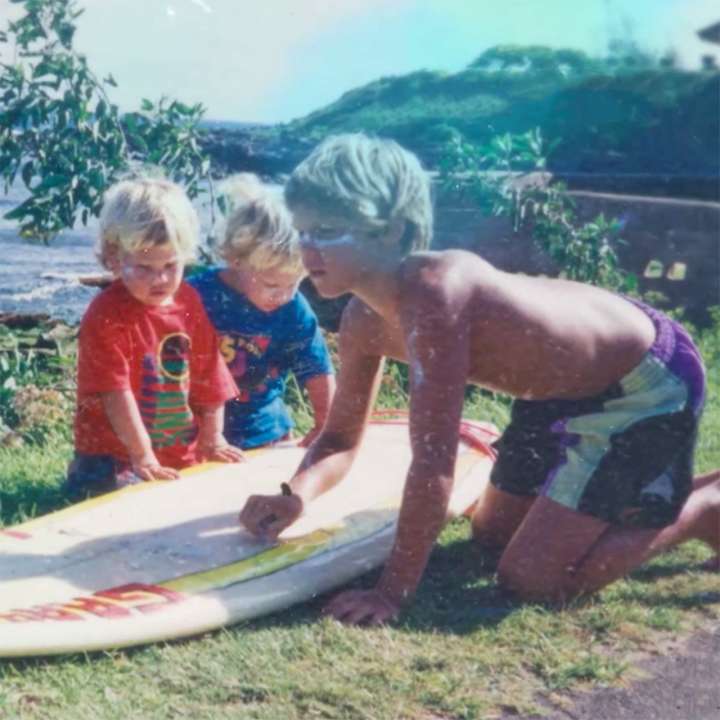 Childhood photo of surfer Ian Walsh and his brothers