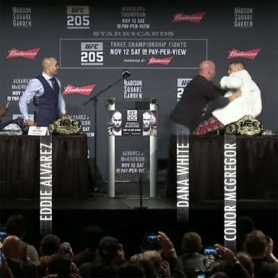 Conor McGregor and Eddie Alvarez mix things up at UFC 205 pre-fight press conference