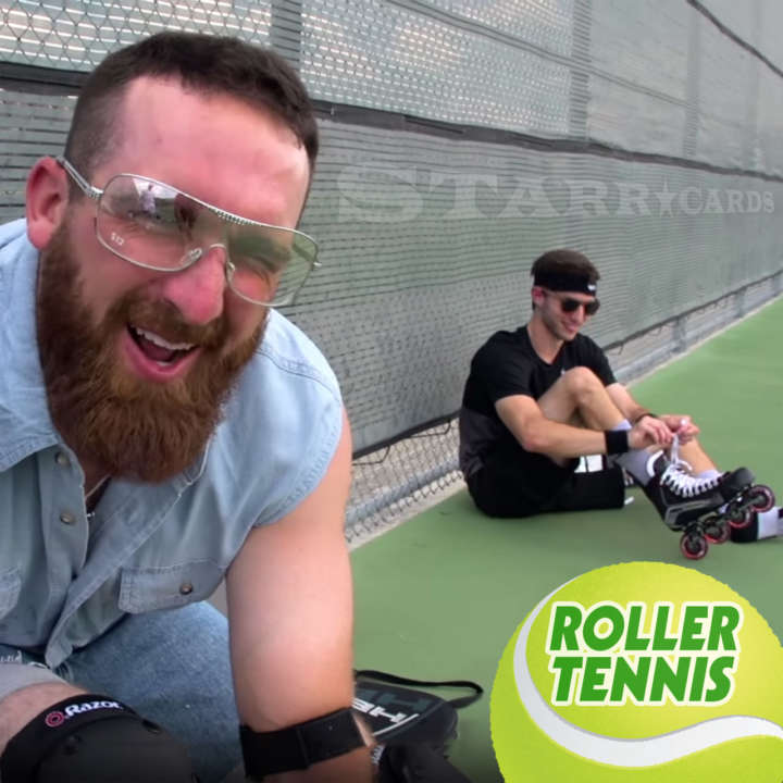 Dude Perfect's Coby Cotton tries roller tennis