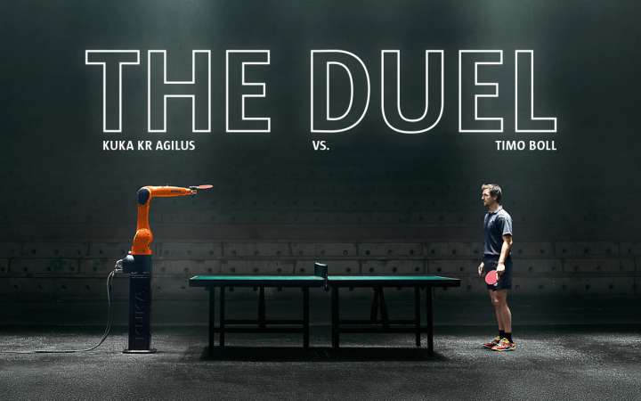 Table tennis duel between KUKA Robot and Timo Boll