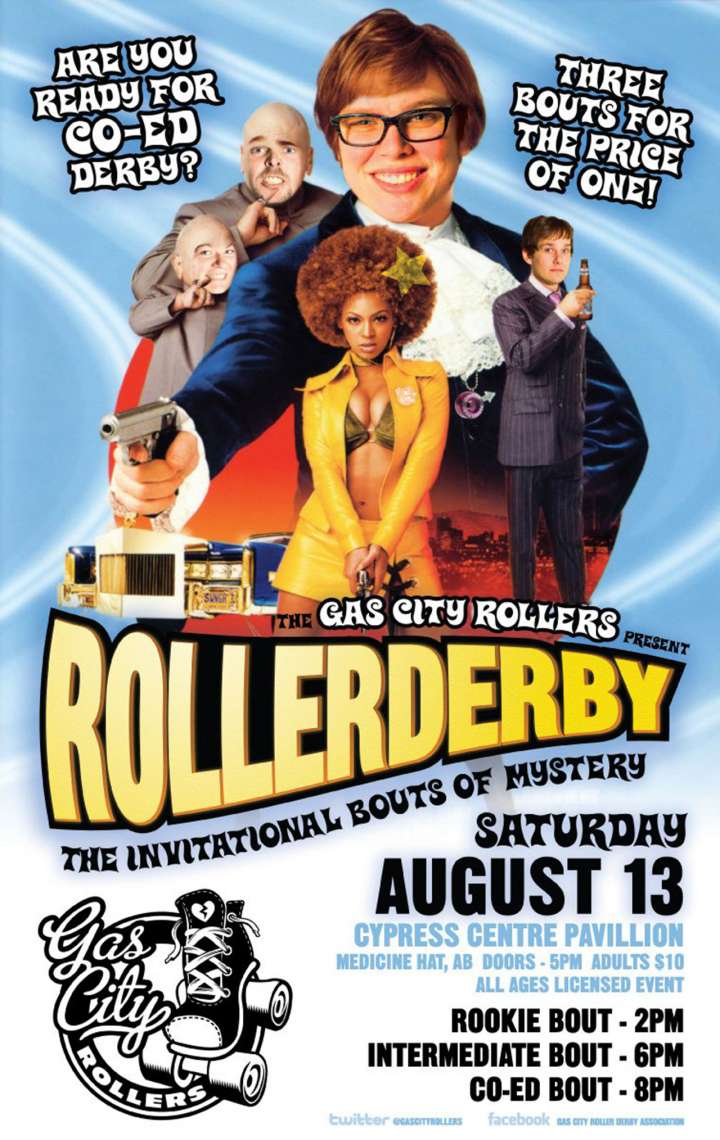 Gas City Rollers roller derby poster