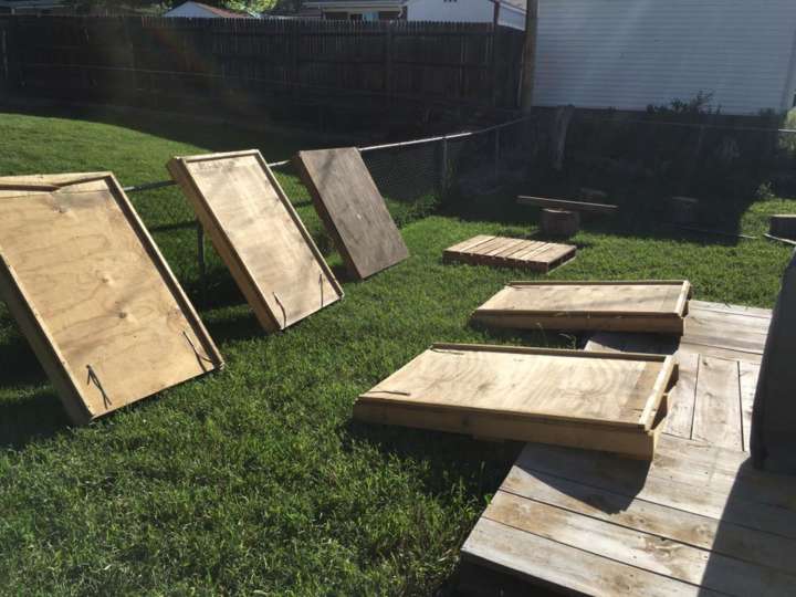 Gavin MacCall builds a Ninja Warrior obstacle course for his daughter: Quadruple steps