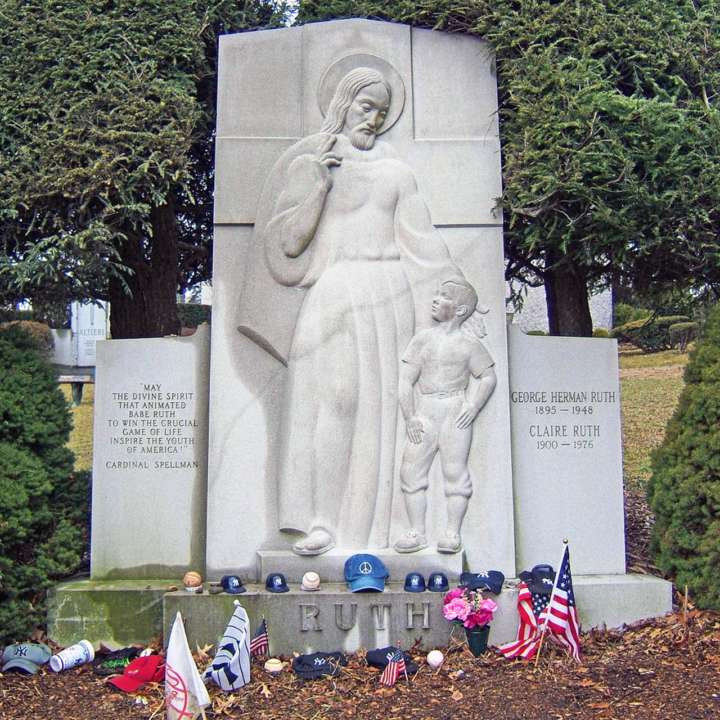 Grave sites of baseball's greatest players: Babe Ruth tombstone