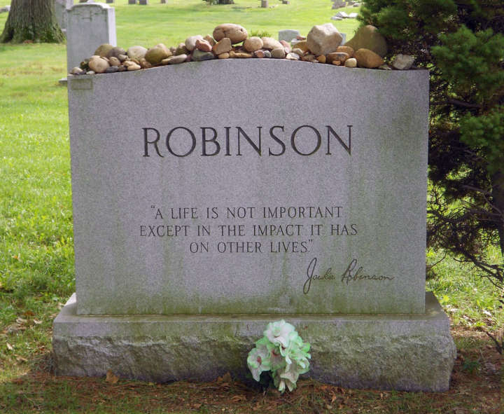 Grave sites of baseball's greatest players: Jackie Robinson tombstone