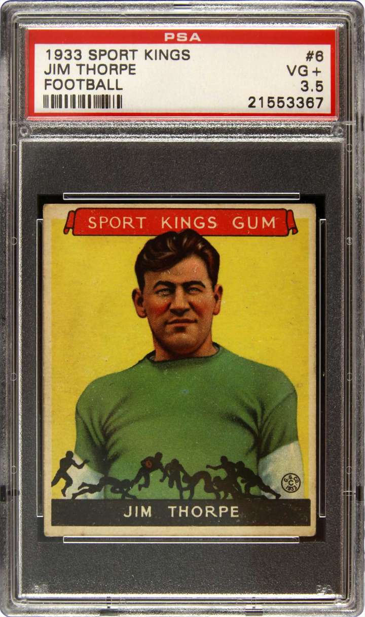 Jim Thorpe, 1933 Sports Kings football card