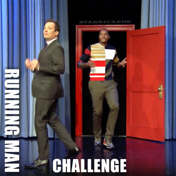Jimmy Fallon and Carmelo Anthony take the Running Man Challenge