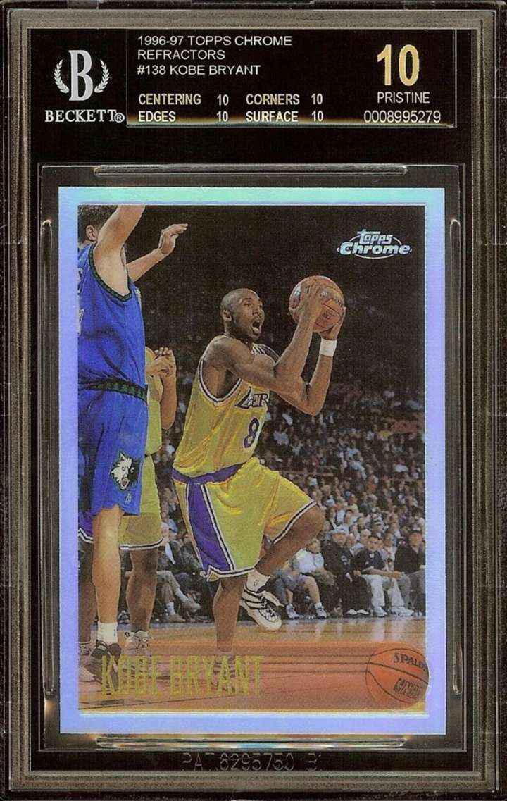 Kobe Bryant 1996-97 Topps Chrome Refractor rookie basketball card