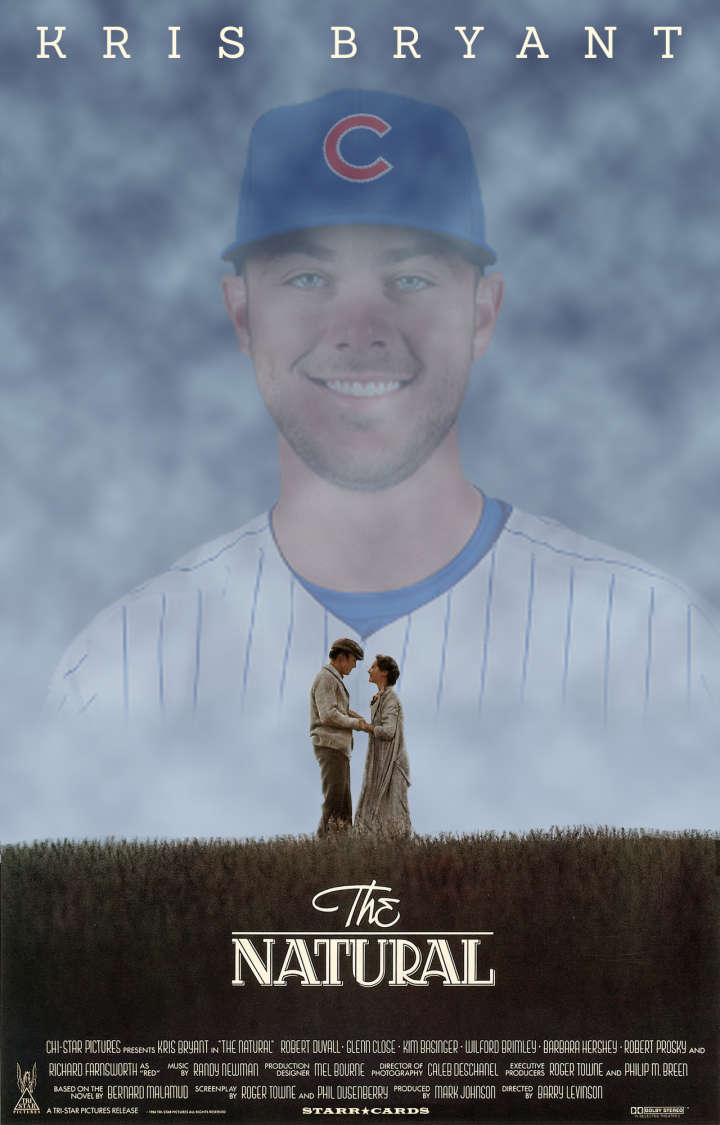 Kris Bryant replaces Robert Redford in parody of 'The Natural' movie poster