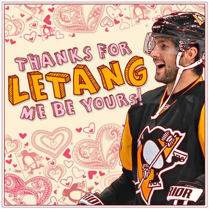 Kris Letang Valentine's Day card