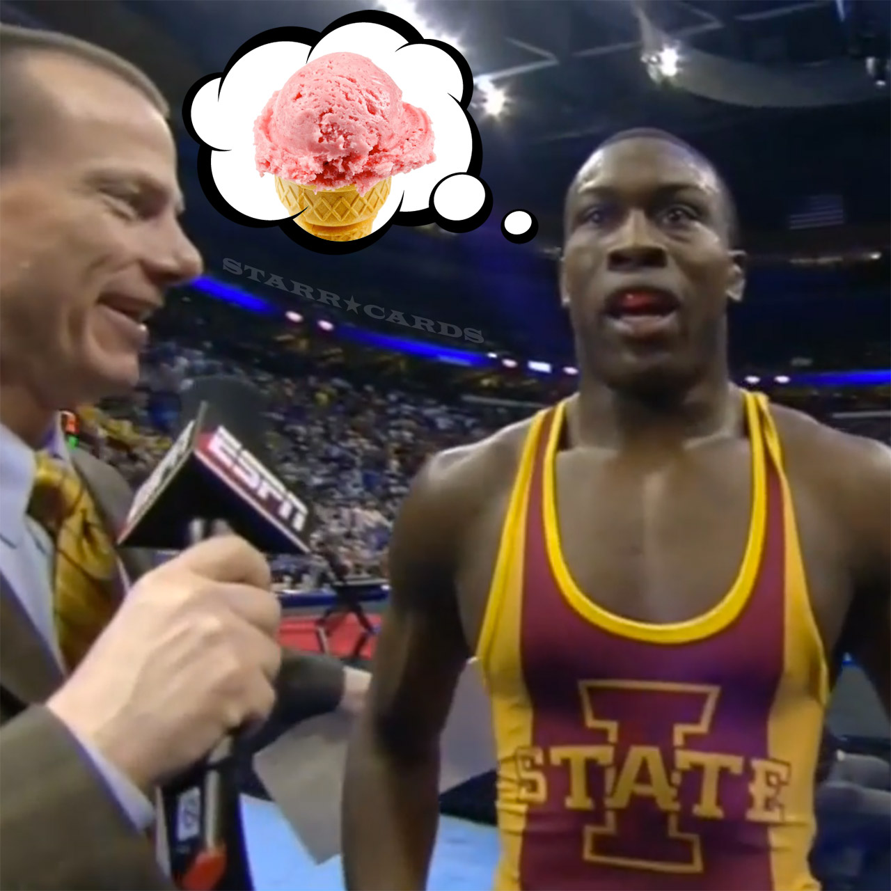 Kyven Gadson wants ice cream after his 197-pound wrestling title
