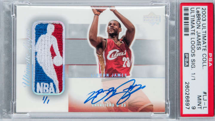 LeBron James 2003 Upper Deck Ultimate Logos Signature 1/1 rookie basketball card