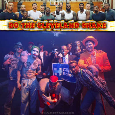LeBron James, Kyrie Irving, Cleveland Cavaliers do the Cleveland Shake at Halloween party
