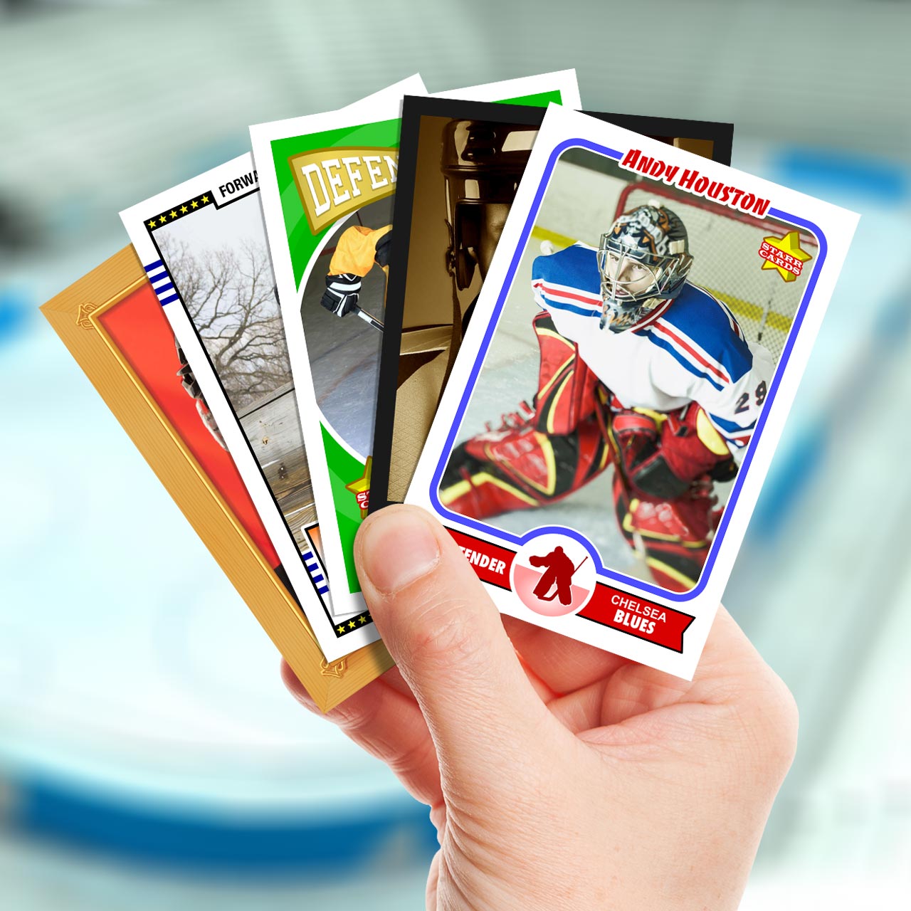 Make your own hockey card with Starr Cards.