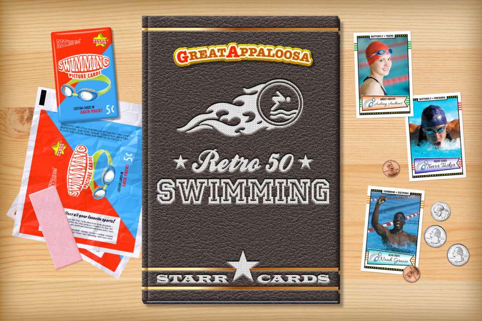 Make your own retro swimming card with Starr Cards.