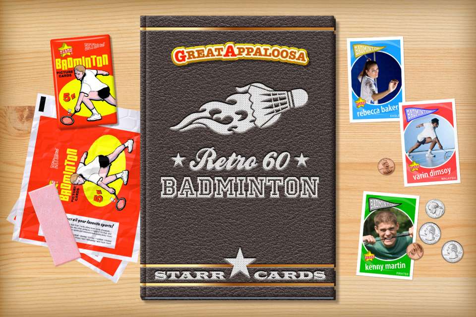 Make your own retro badminton card with Starr Cards.