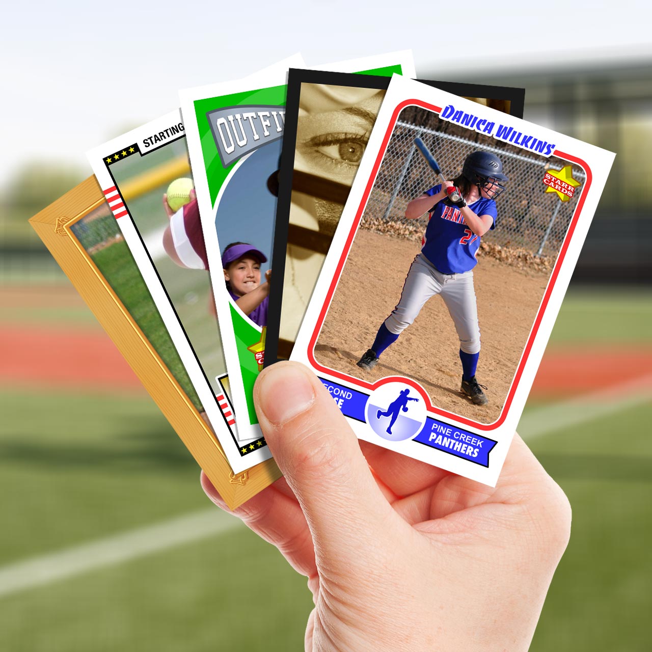 Make your own softball card with Starr Cards.