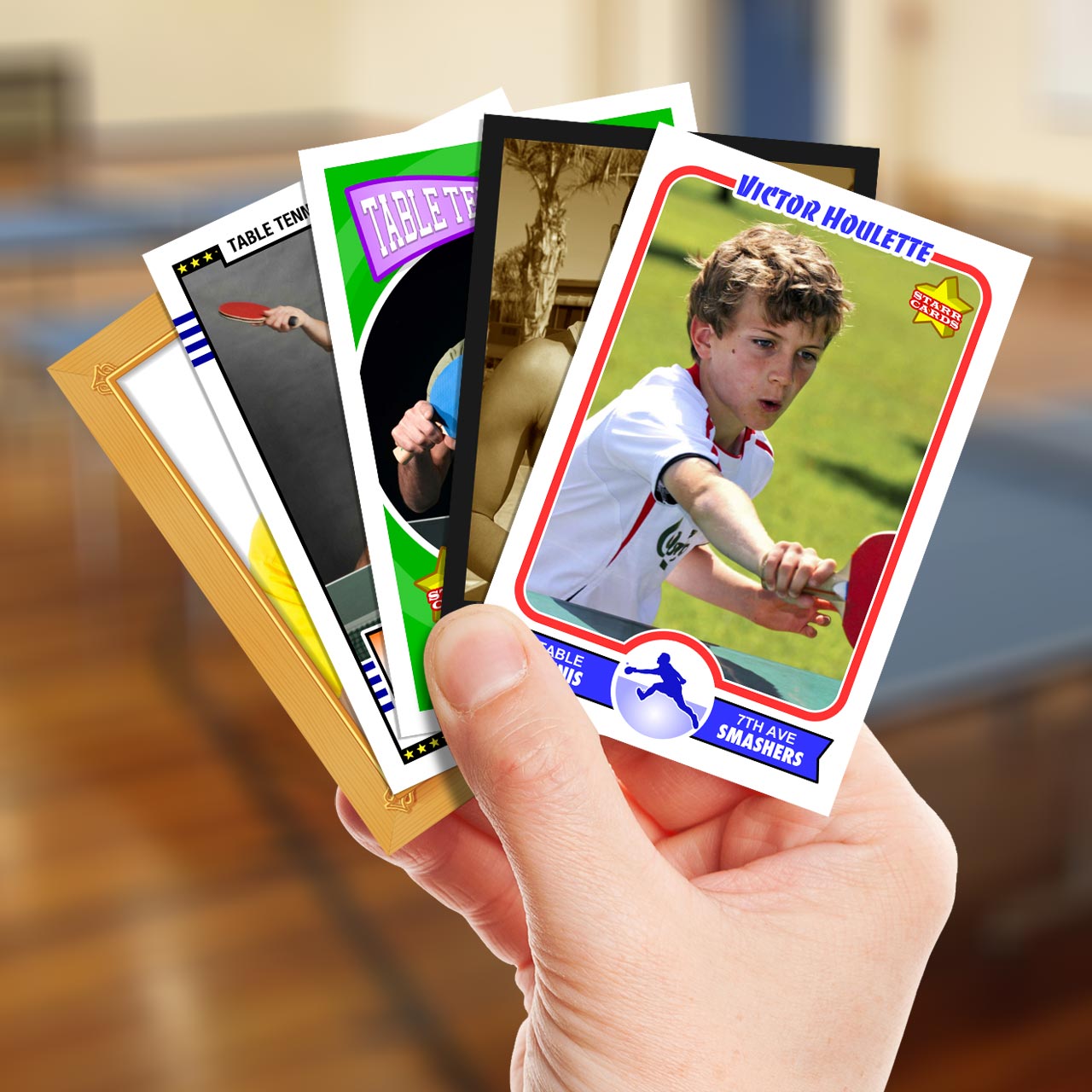 Make your own table tennis card with Starr Cards.