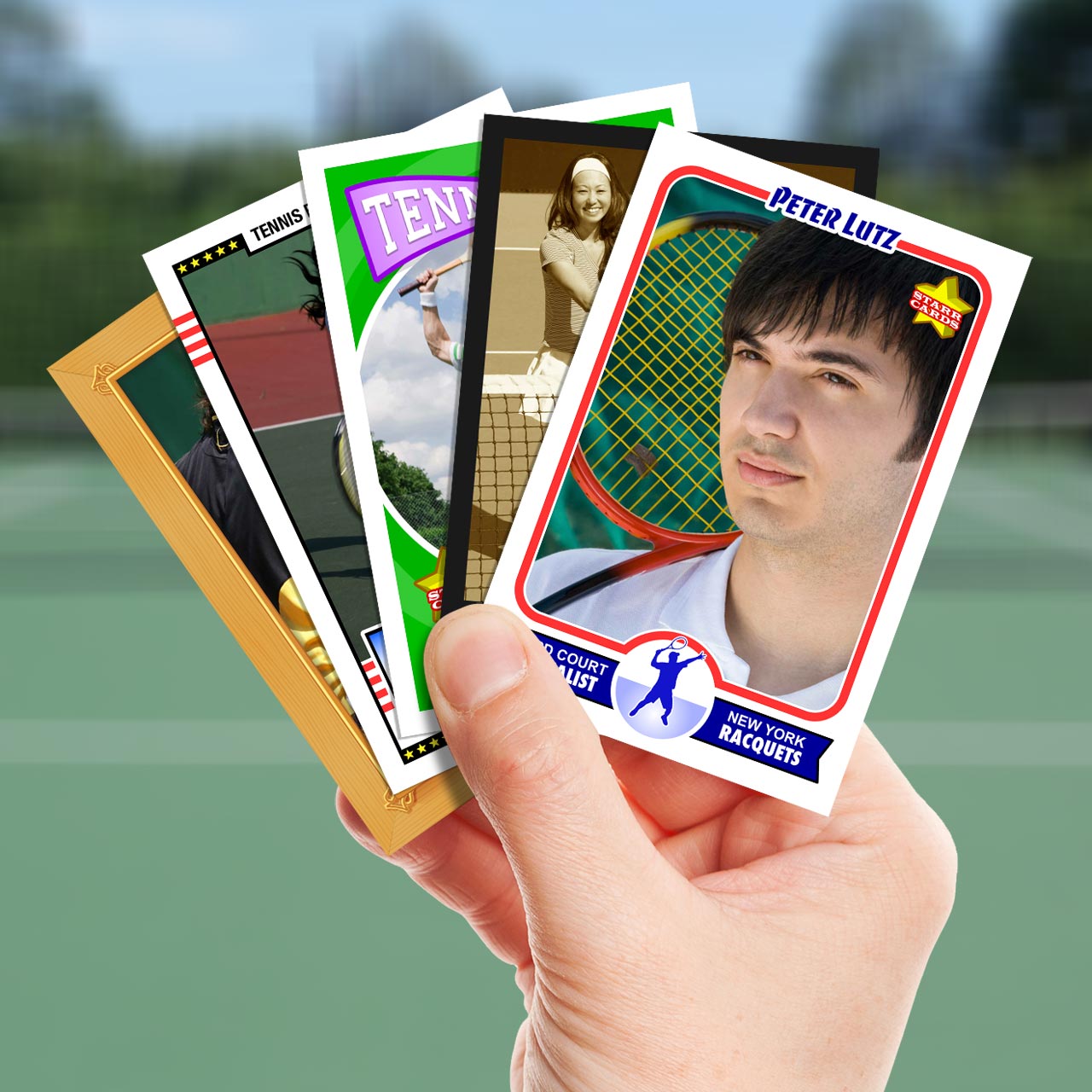 Make your own tennis card with Starr Cards.