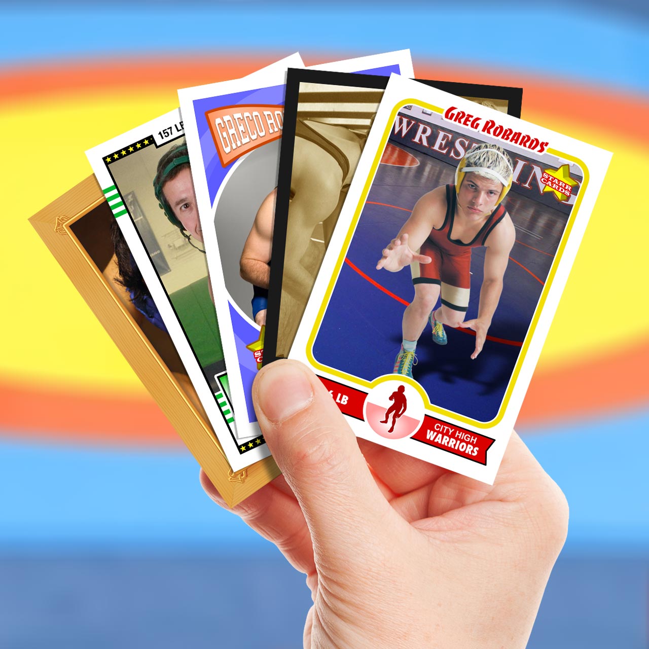 Make your own wrestling card with Starr Cards.