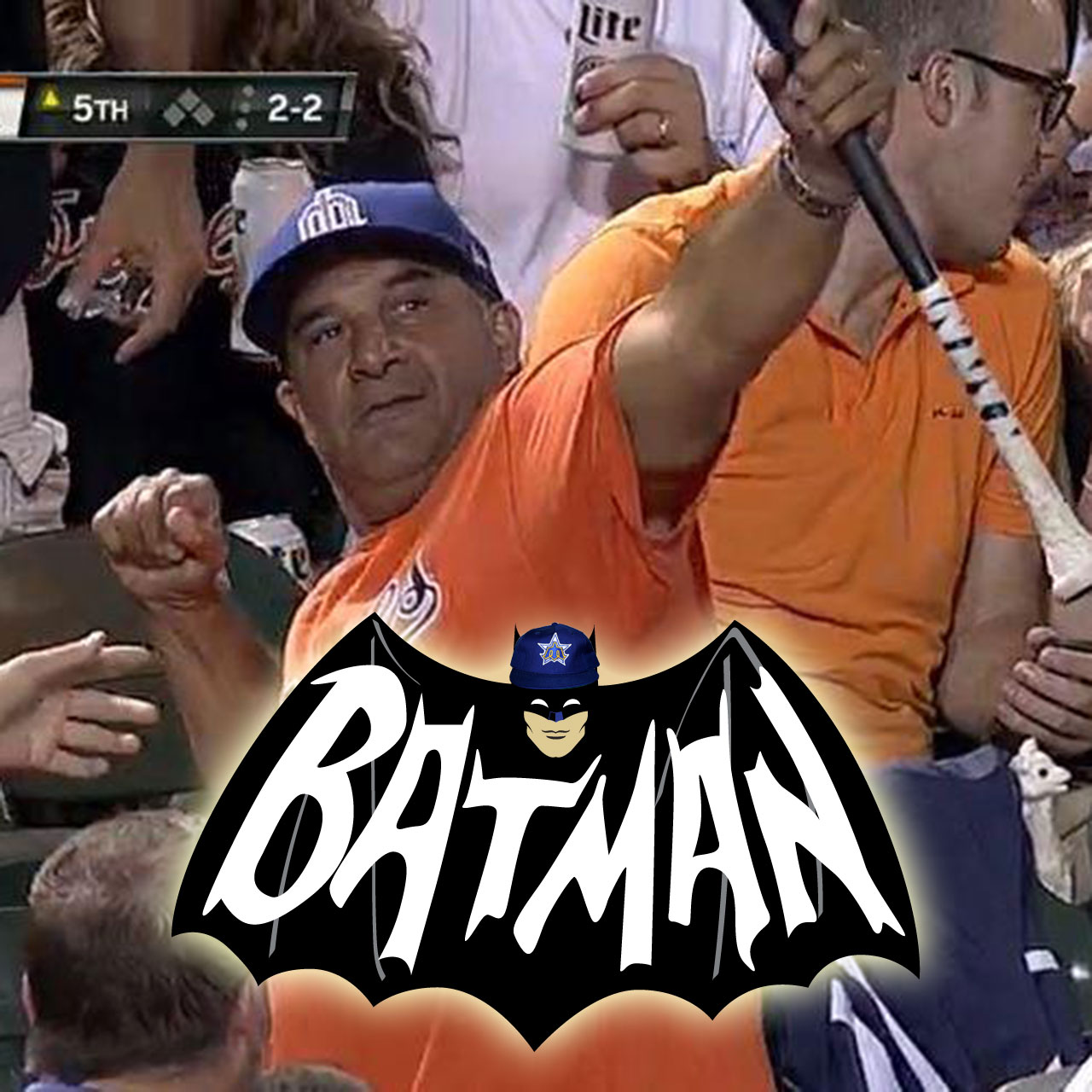 Man plays Batman at Mariners and Orioles game