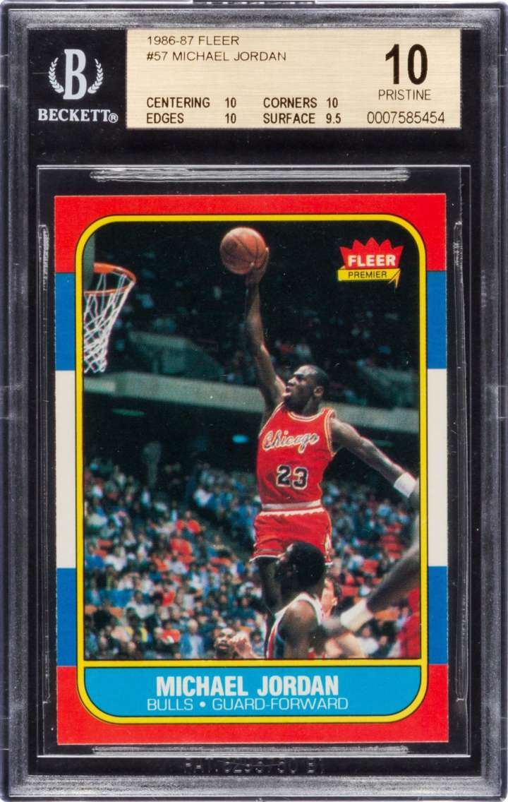 Michael Jordan 1986-87 Fleer rookie basketball card