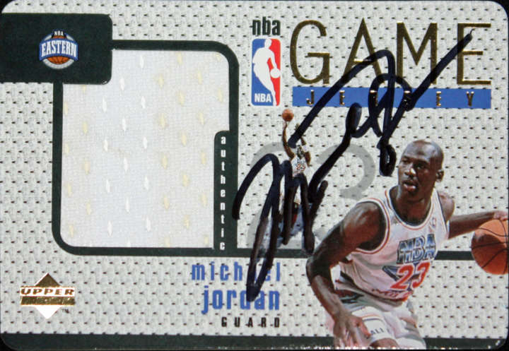 Michael Jordan 1997 Upper Deck Game Jersey Autographed basketball card