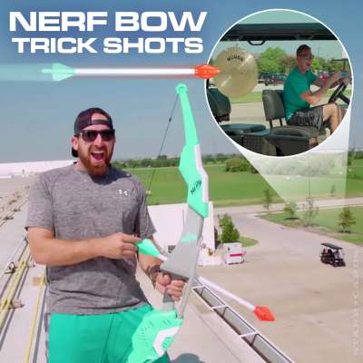 Nerf bow trick shots with Dude Perfect's Tyler Toney and Cody Jones