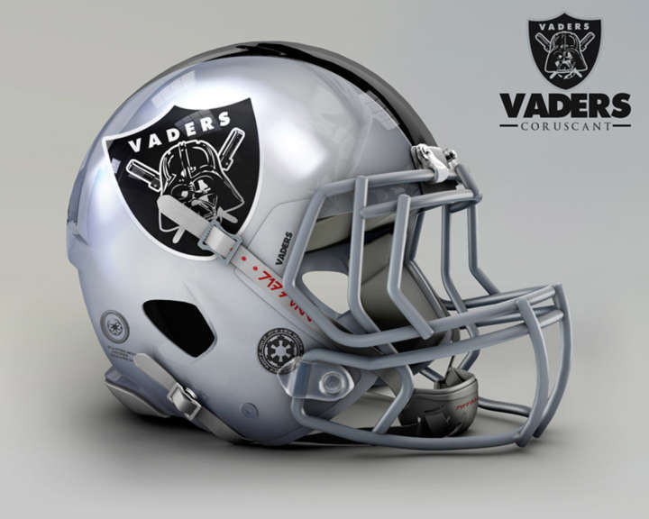 Star Wars-inspired football helmet for the Coruscant Vaders