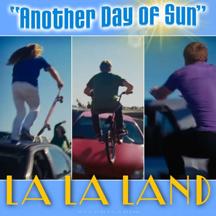 Stunt performers from 'La La Land' musical number "Another Day of Sun"