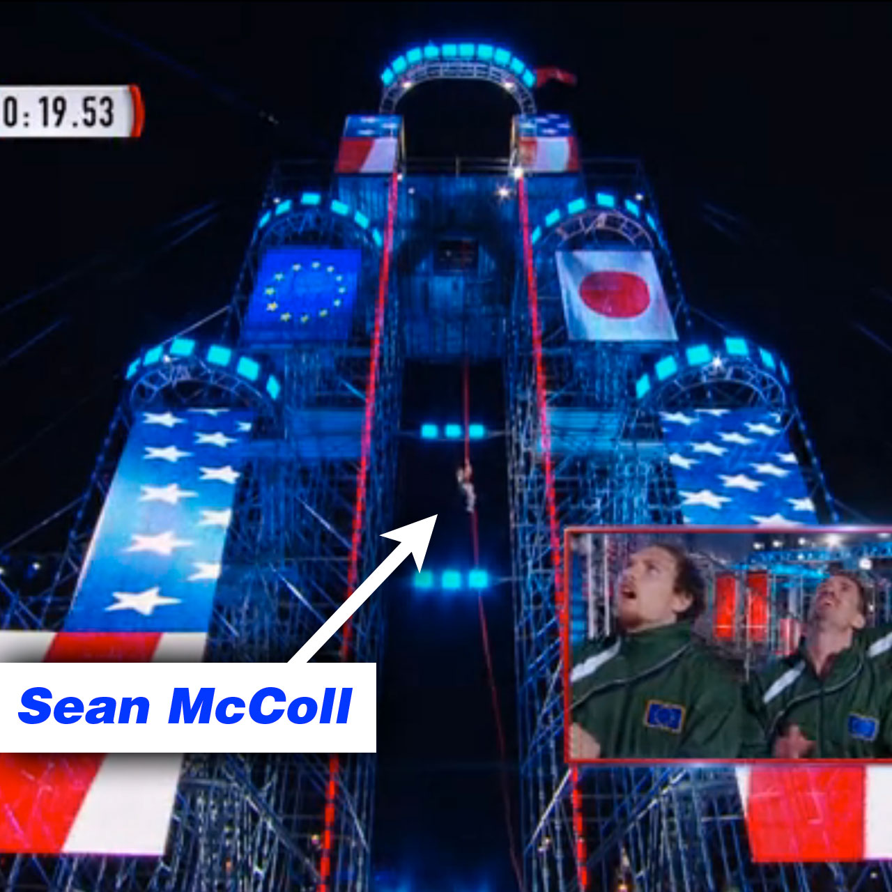 Team Europe wins Ninja Warrior after Sean McColl's epic rope climb