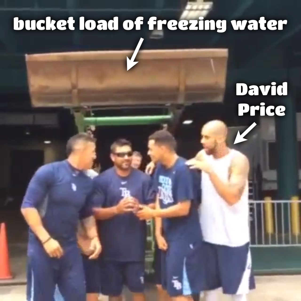 Tigers pitcher David Price takes the ALS Ice Bucket Challenge