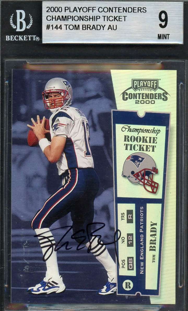 Tom Brady, 2000 Playoff Contenders rookie football card