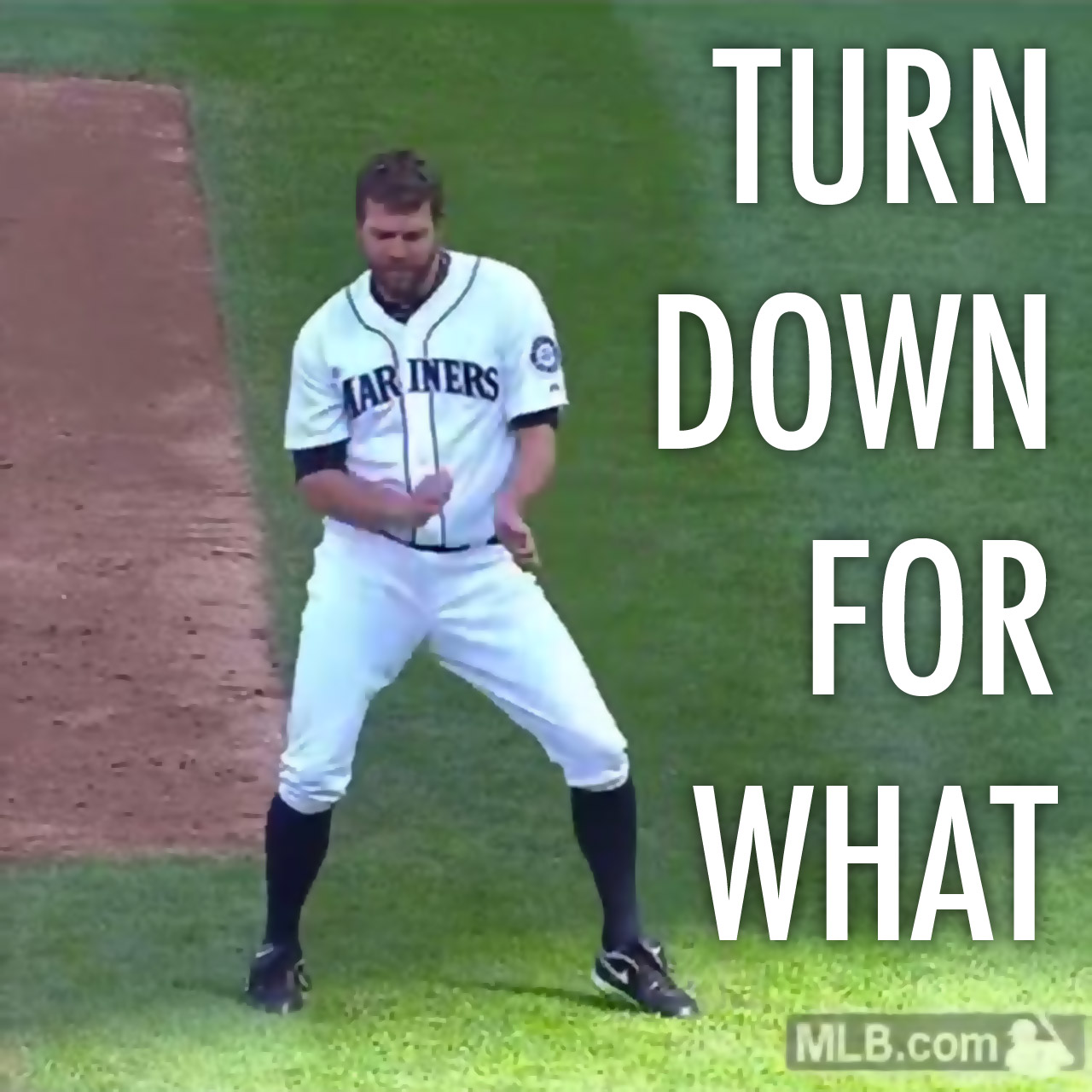 Mariners relief pitcher Tom Wilhelmsen dancing to "Turn Down For What"