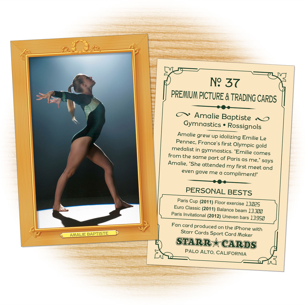 Vintage 11 Series custom gymnastics cards