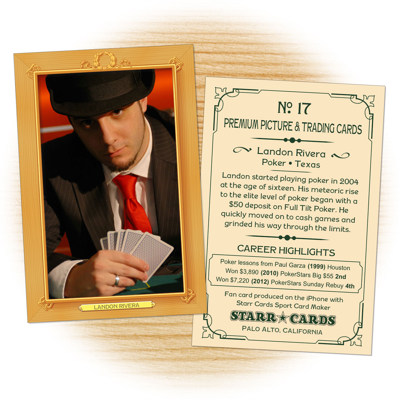 Poker card template from Starr Cards Poker Card Maker.