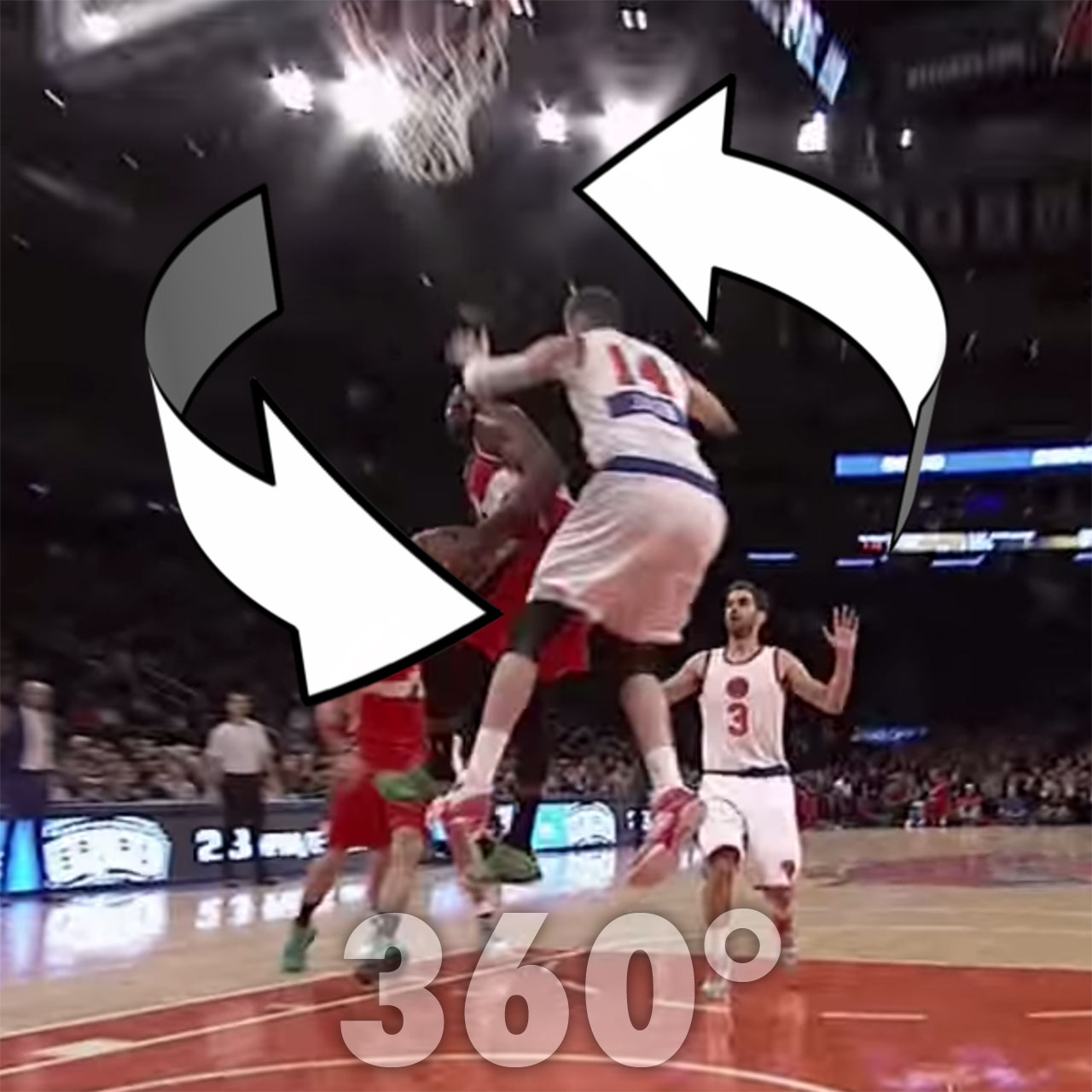 Wizards guard John Wall scores on a spinorama against the New York Knicks