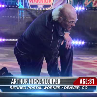81-year-old Arthur Hickenlooper (Brent Steffensen) takes on American Ninja Warrior course