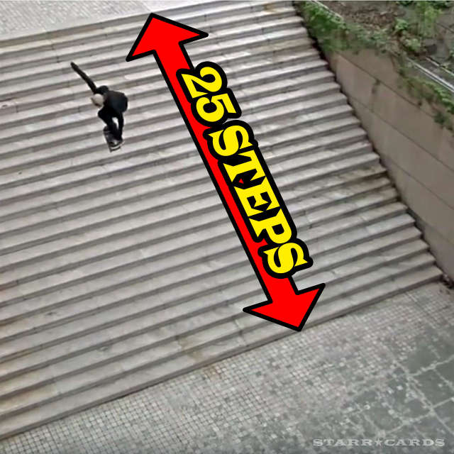 Aaron "Jaws" Homoki skates over the Lyon 25 step stairs