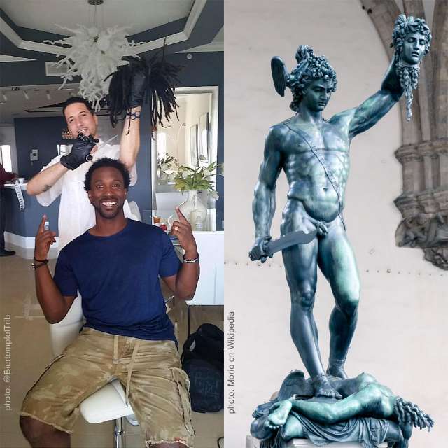 Andrew McCutchen hair cut calls to mind Perseus' decapitation of Medussa