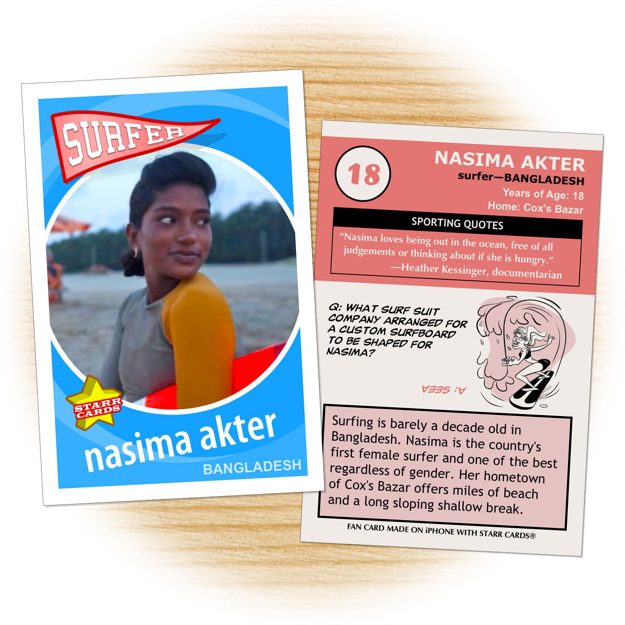 Bangladeshi surfer girl Nasima Akter